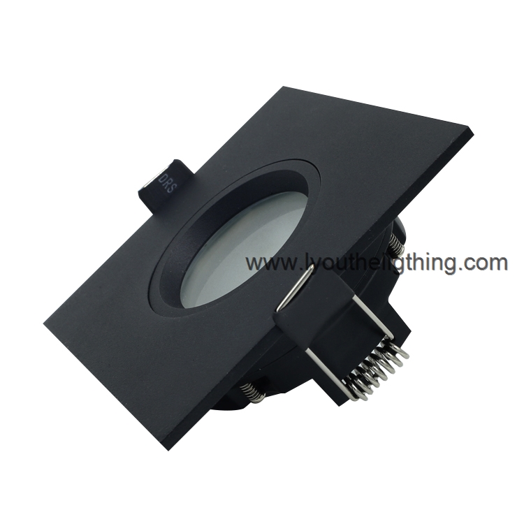 Black Square Gu10 recessed waterproof downlight