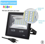60W RGBW Flood Light with APP Remote Control IP66 Waterproof Dimmable Outdoor Color Changing Floodl