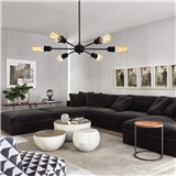 Cool Lights 6-Light Black Industrial Sputnik Chandelier Modern Ceiling P