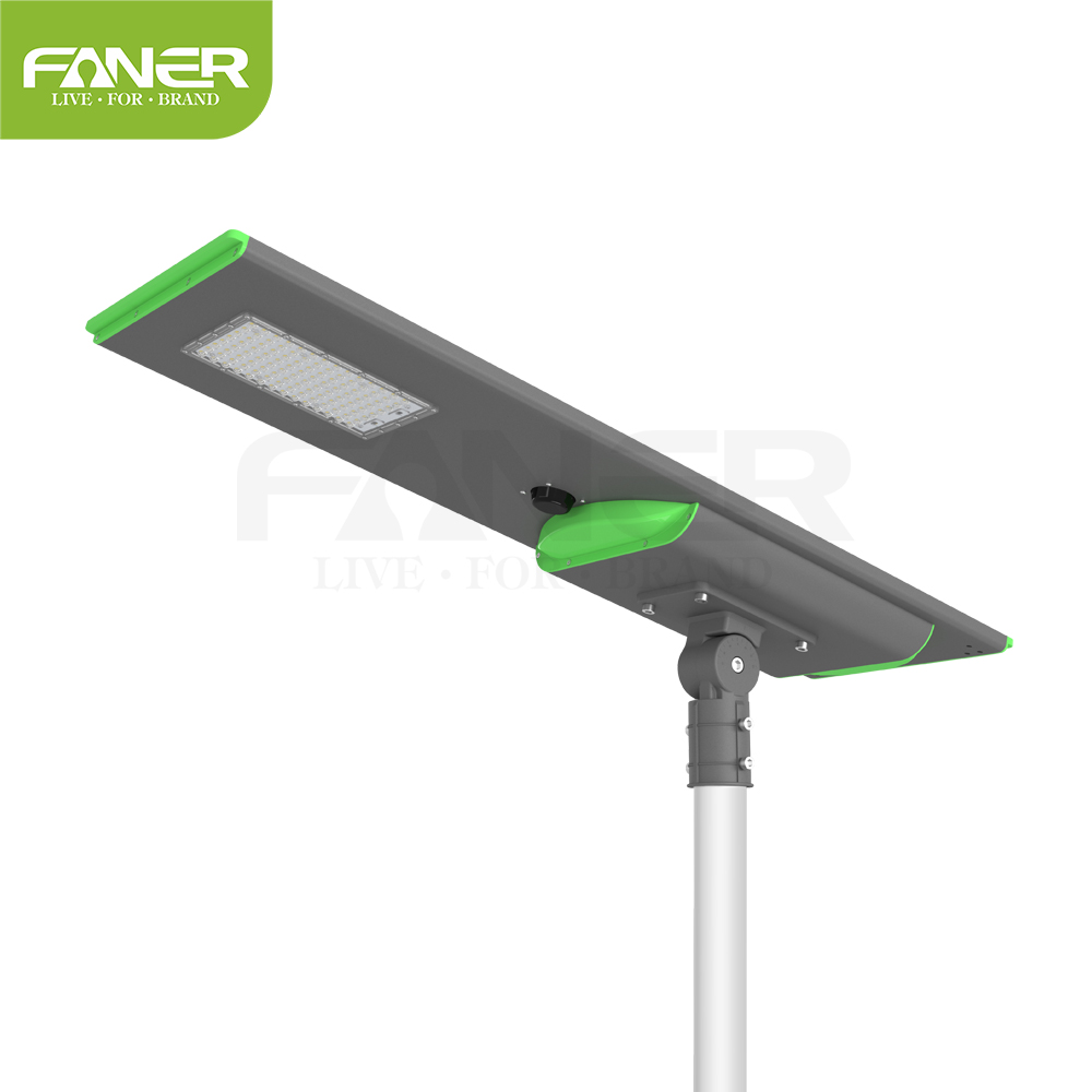 Faner solar led street light with monocrystalline solar panel and battery 30 40 60 80 watt ip65