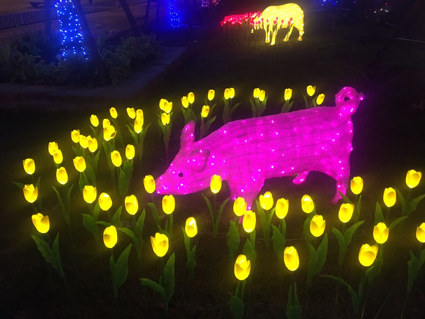 Resin luminescent garden art landscape lamp outdoor giraffe courtyard modeling light festival led an