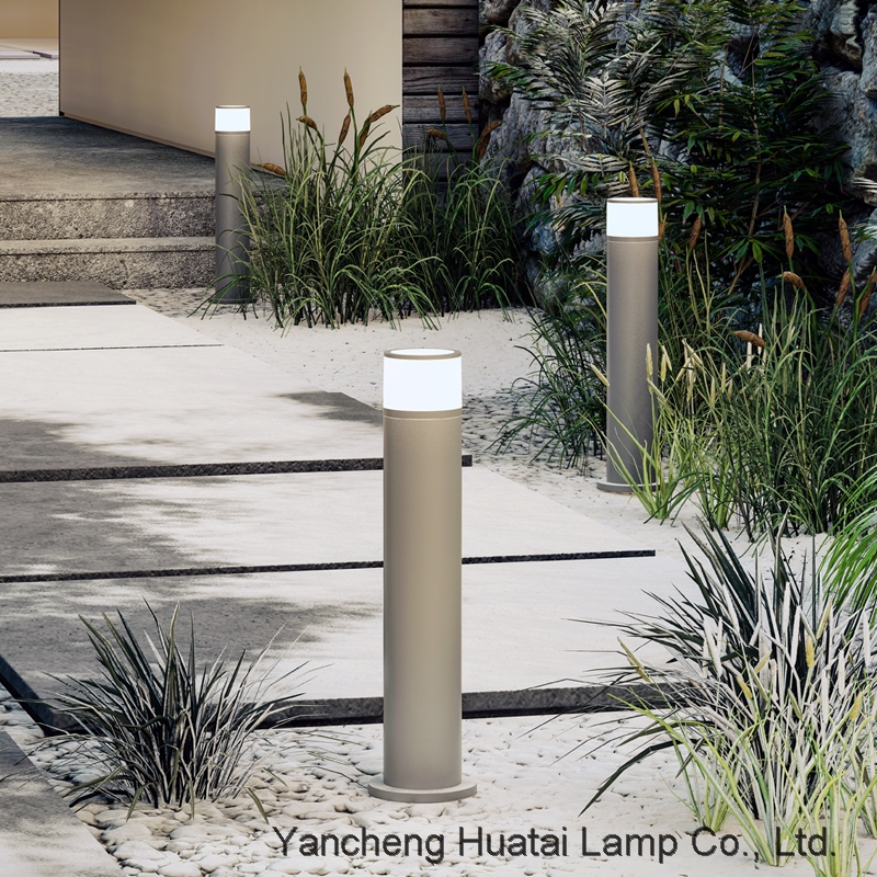 Garden Park Lawn Pathway Pillar Lights Round Belt Bollard Lamp Outdoor Courtyard Lighting