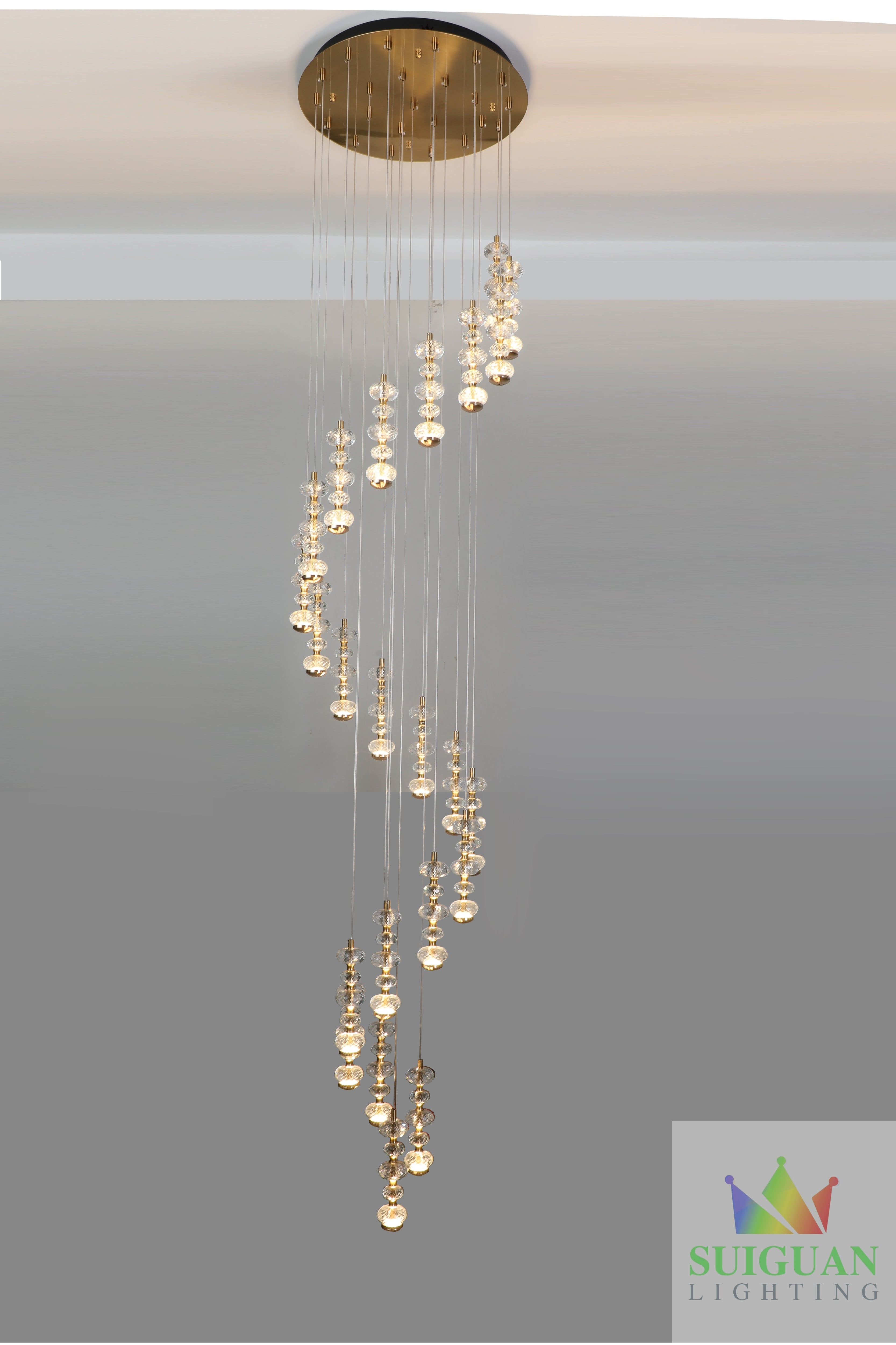 Stair Decorative Pendant Lamp K9 Crystal