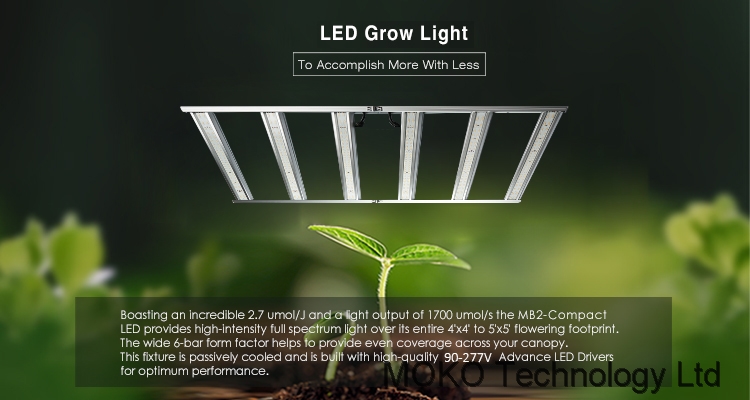 IP65 Pre-assembled MOKO 600W Bar led grow light with LM301B and 0sram 660nm red Full Spectrum