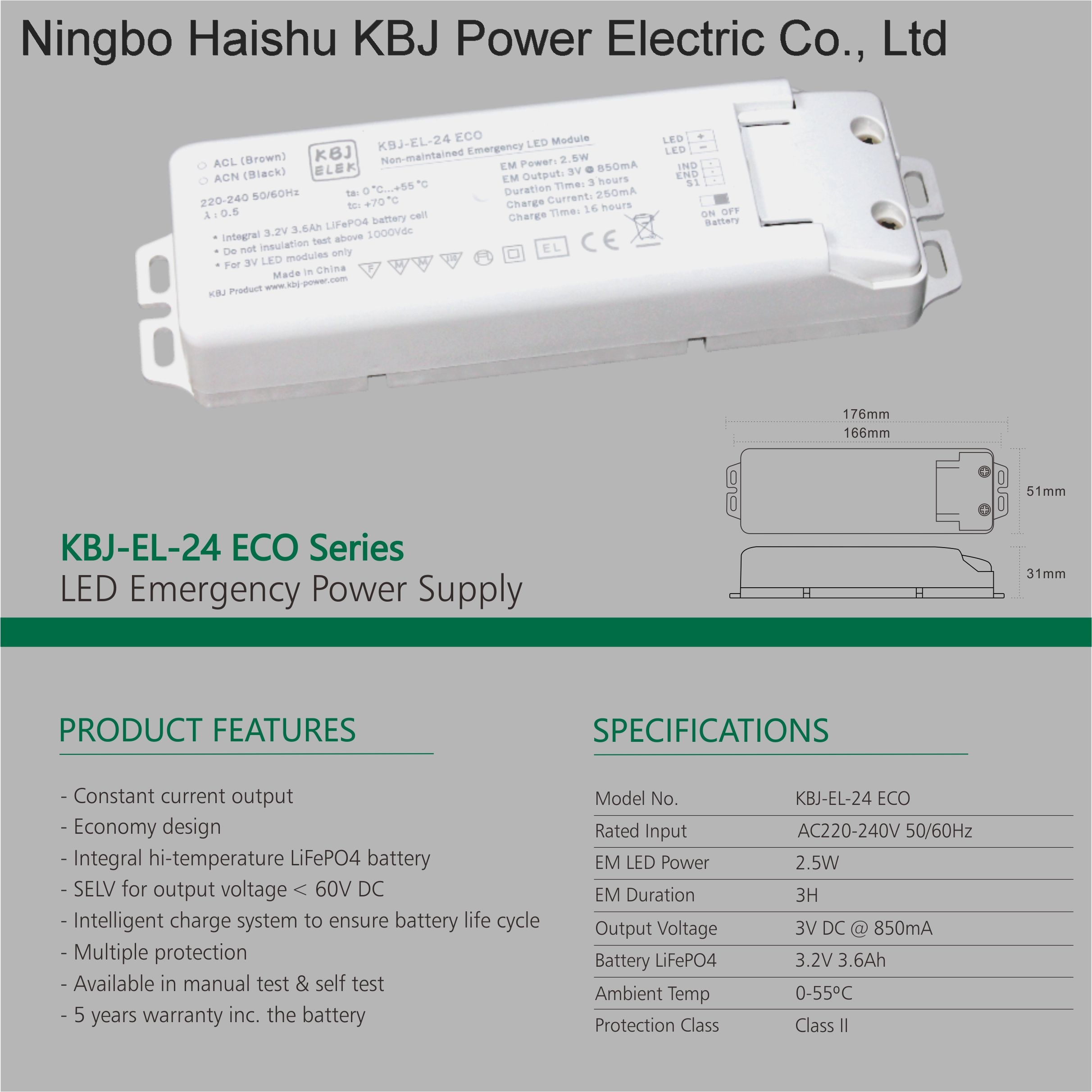 KBJ-EL-24 ECO LED Emergency Conversion Pack