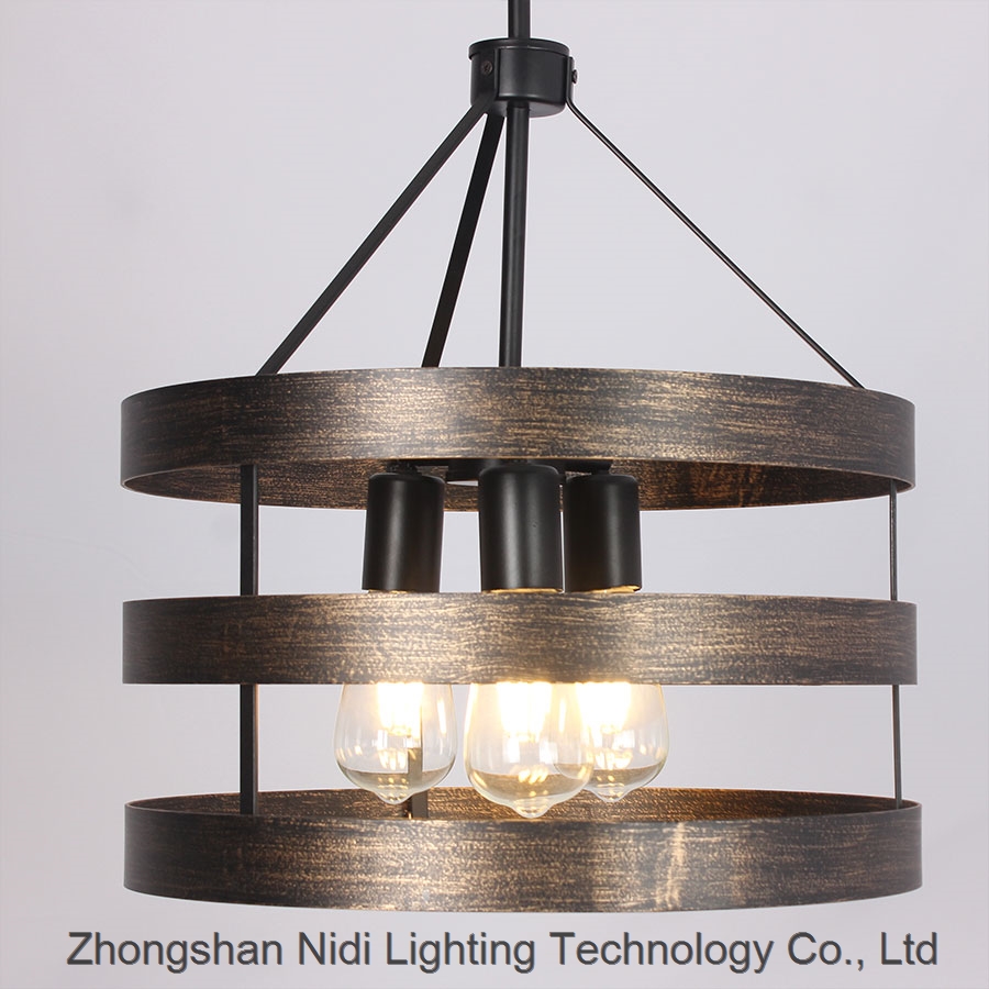 Rural chandelier retro European and American style iron chandelier imitation wood chandelier