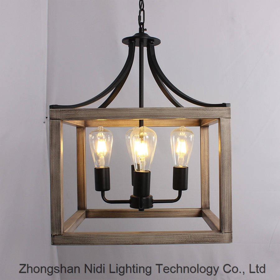 Rural chandelier retro European and American style iron chandelier imitation wood chandelier