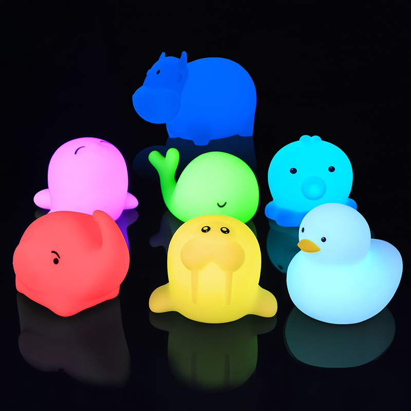 A wide variety of shower waterproof night lamp animal small night light for childrens bath toys
