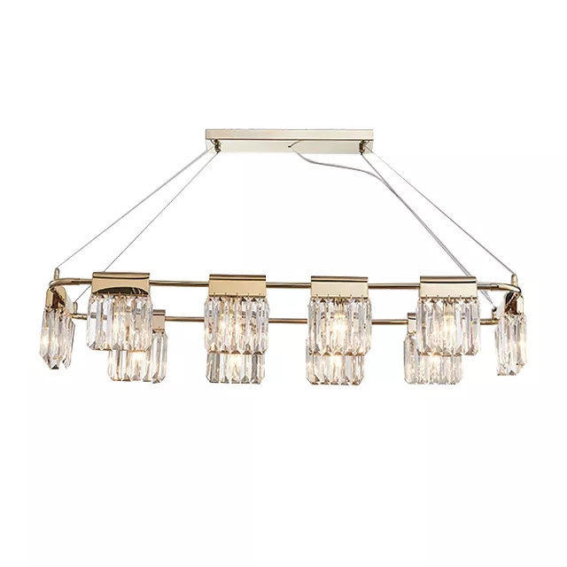 Manufacture Hanging Zirconium Gold Square Chandelier Lighting Fixture Luxury Pendant Lamp