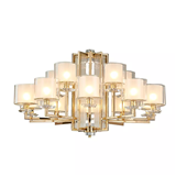 Proper Price 15 Heads Hanging Zirconium Gold Lighting Chandelier Pendant Lamp