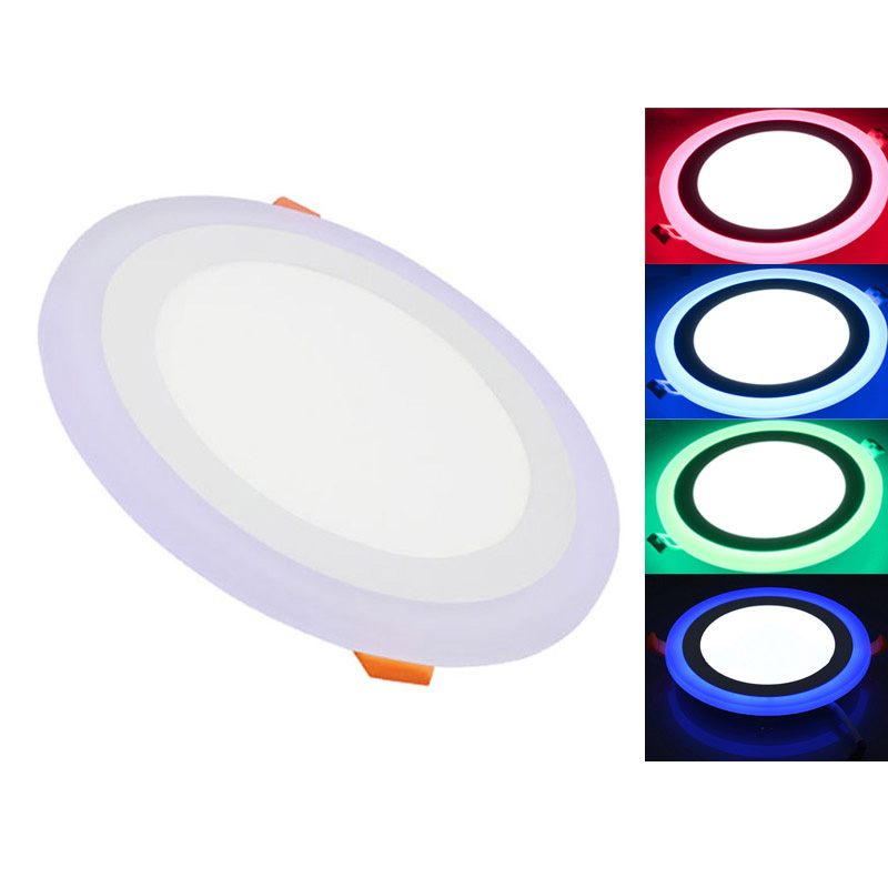 Round Square Muti Two color LED panel RGB frameless double color LED panel light