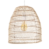 Bleached Natural Rattan Tall Dome Easyfit Shade pendant lamp