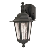 Retro Traditional Designer 1-Light Outdoor Wall Lantern With Seeded Glass Shades For Garden Courtyar