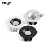Adjustable 70mm die cast aluminum IP65 Ceiling Recessed LED downlight Dimmable COB hotel for project