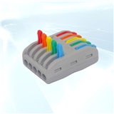 250V 5 in 5 out Colorful Plastic Push quick connect wire connectors for led lighting
