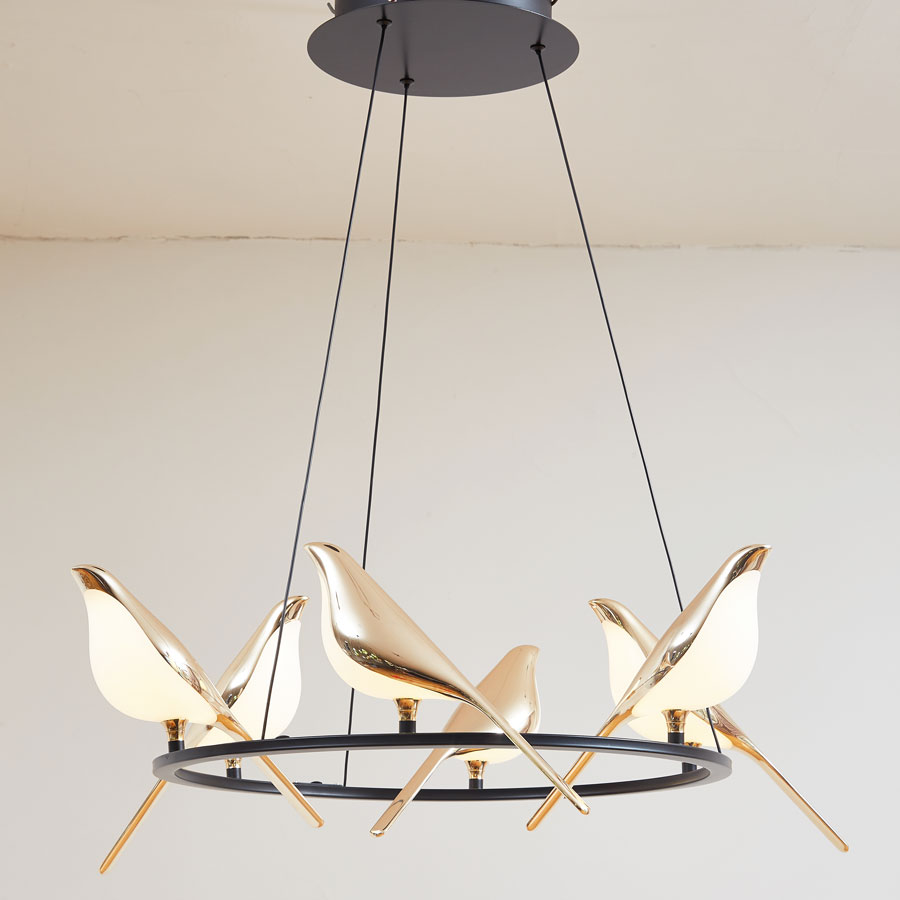 Postmodern bird lamp led chandelier creative living dining room kitchen hanging pendant light