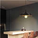 Restaurant black loft industrial metal lamp E27 kitchen vintage plug in pendant light