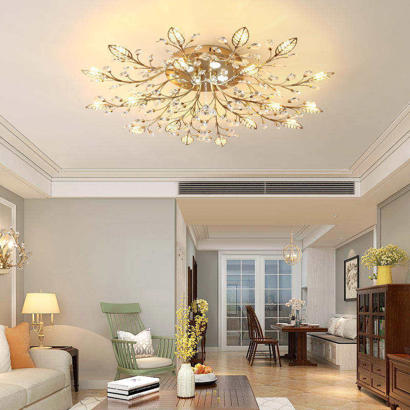 Nordic luxury hotel decorative modern led crystal ceiling chandelier ceiling light