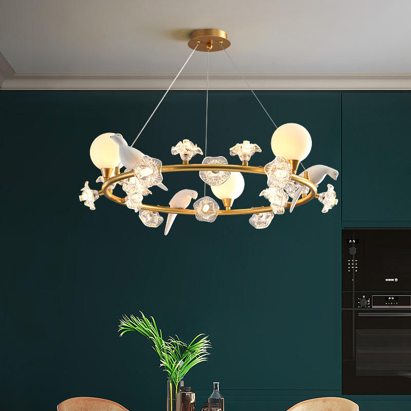 Modern hanging luxury large chandeliers lamp for living room LED glass ball pendant lights