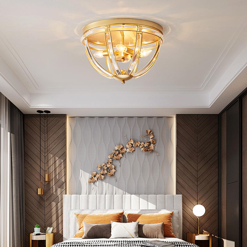 Modern decorative crystal chandelier for bedroom E14 surface mounted luxury Led ceiling light