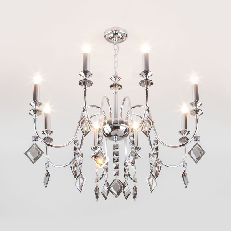 Big decoration pendant lights for living room dining room modern luxury chrome k9 crystal chandelier