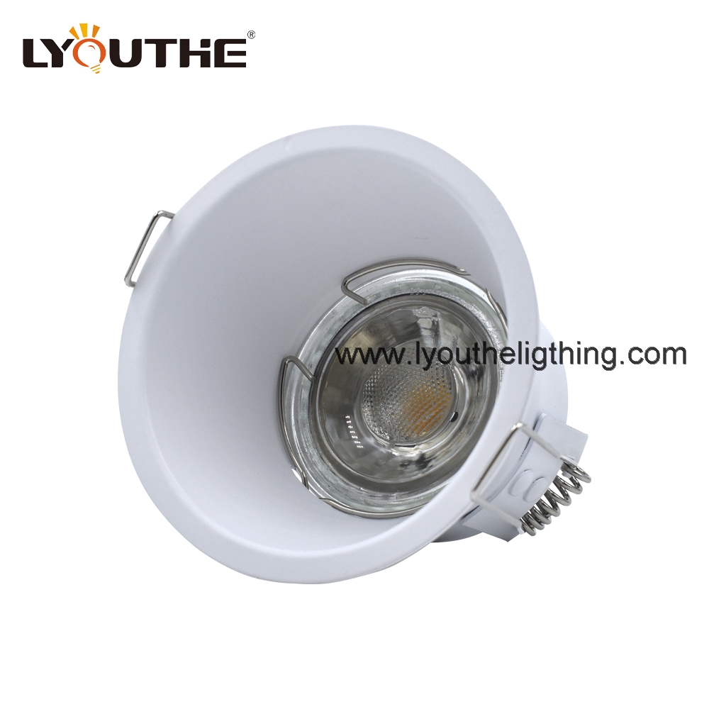 Anti-glare white aluminum round GU10 down light for indoor
