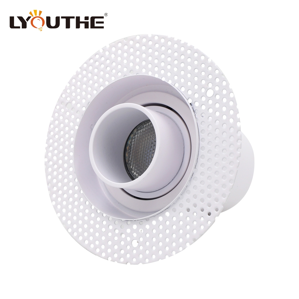 Modern white round fire rated gu10 recessed trimless down light