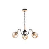 black chandelier with brown shade
