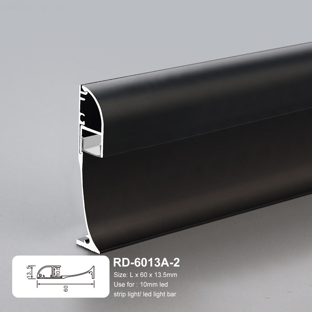 Black Aluminum LED Extruded Aluminum Channel Shell is Used for Stair Light Skirting