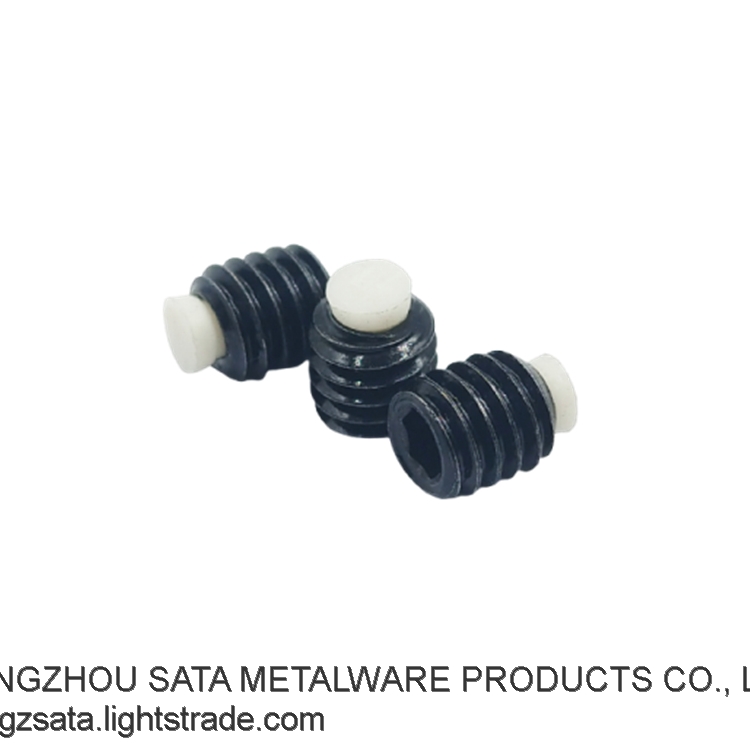 Alloy steel SCM435 black oxide hexagon socket nylon tip set screws