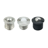 Front slotted spring plungers with collar and ball flange ball plungers