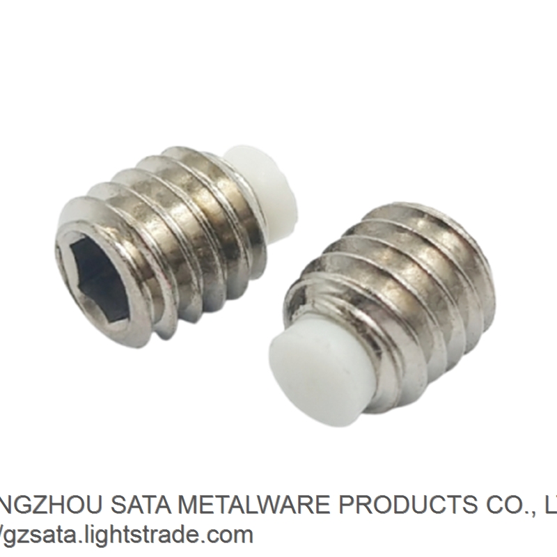 Alloy steel SCM435 nickel plated hexagon socket nylon tip set screws