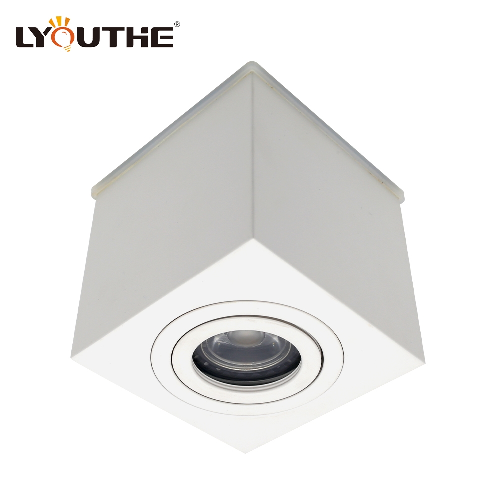 Rectangular aluminum adjustable ceiling GU10 MR16 surface mounted waterproof downlight fixtures
