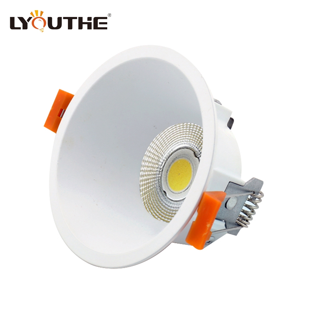 Round deep cup anti-glare gu10 fixed aluminium embedded white downlights for living room