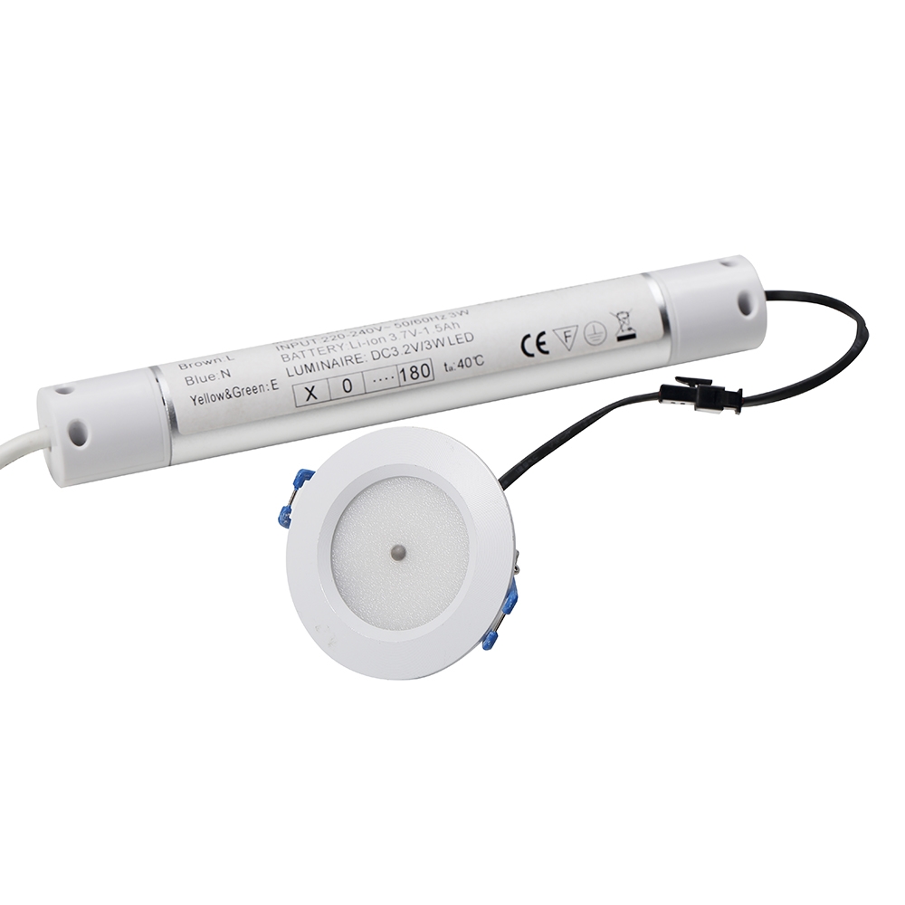 Ceiling Recessed 3W LED Emergency Rechargeable Downlight