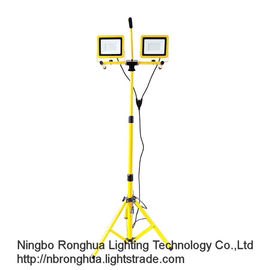 Work Lights with Stand 14000 Lumen Dual Head LED Work Light 10Ft Cord Waterproof portable lights