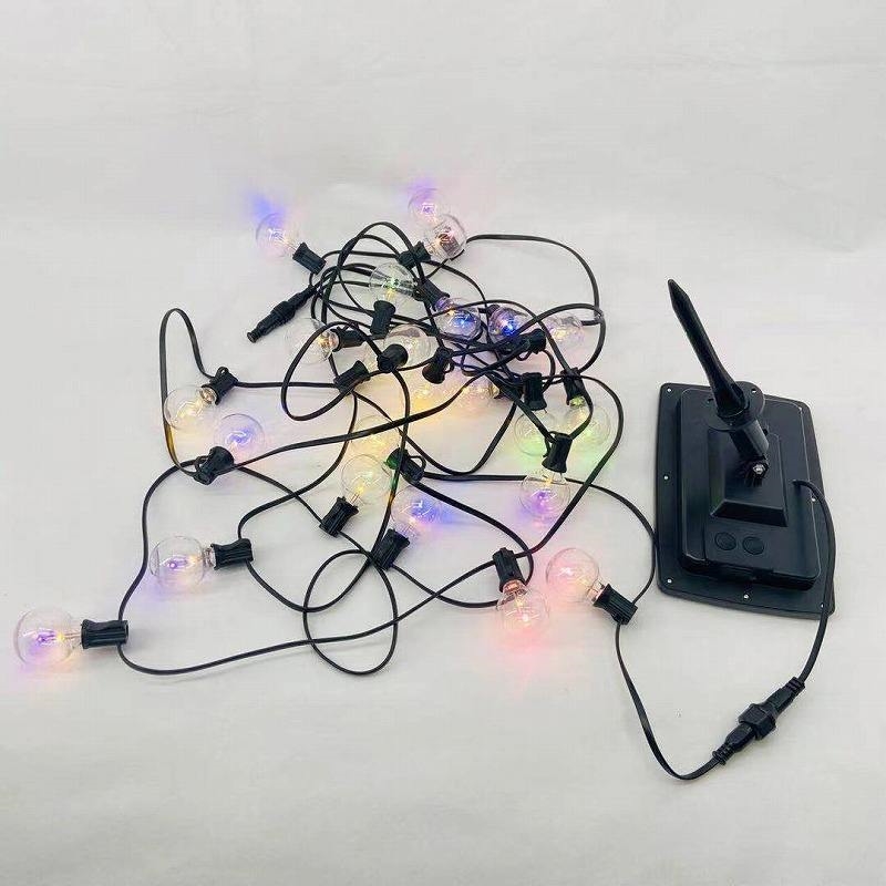 C7 Color (Including 2 LED) G40 Light Chain 25 Lights 7.6M 2.5W Solar Panels 4 Working Modes IP65