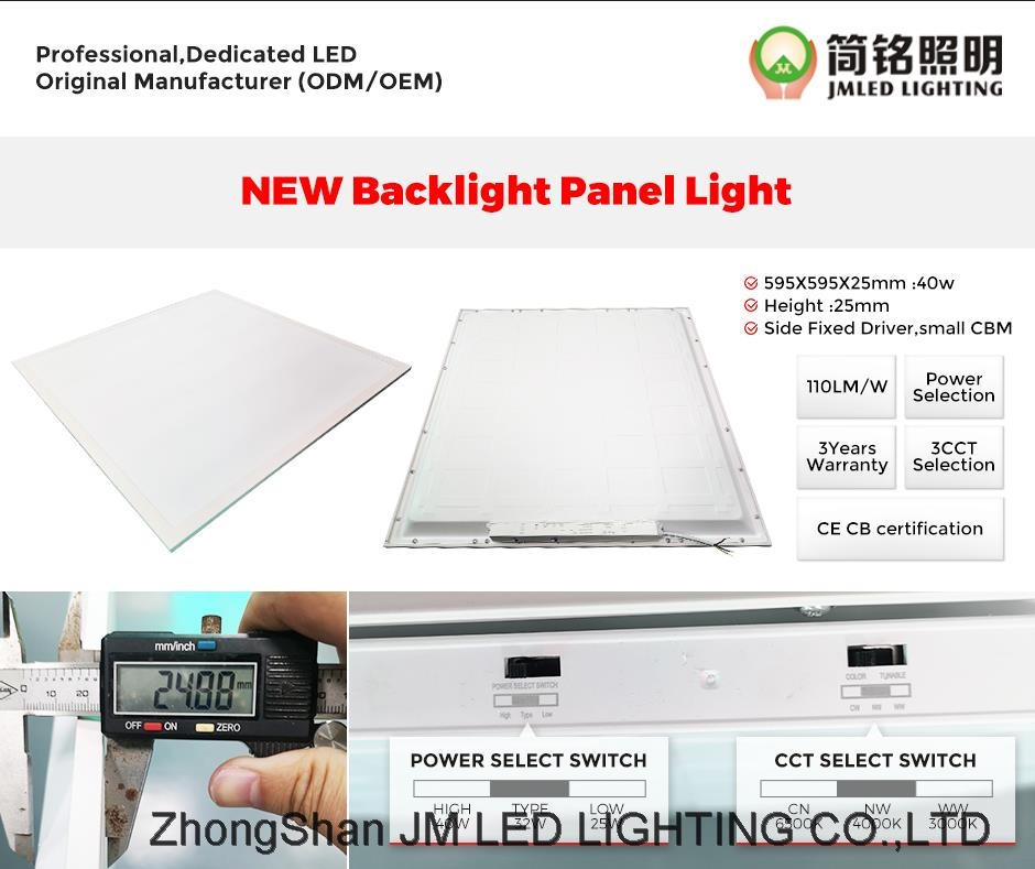 CCT LED panel light 595 panel light 40w panel ip40 power selection