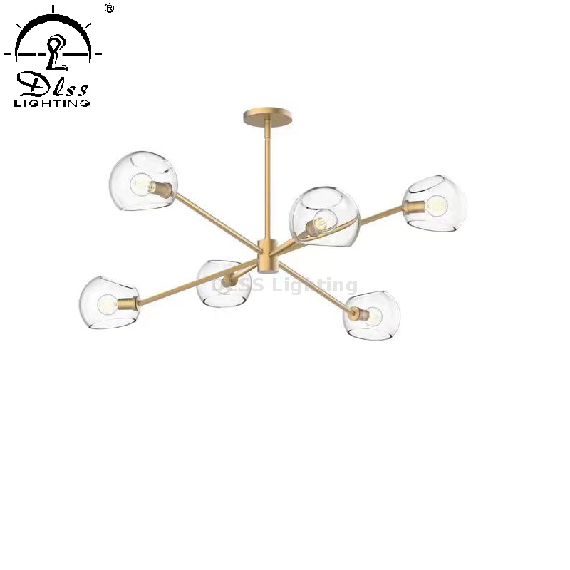 Clear Glass Nordic Pendent Lamp Decorative Ceiling Lighting for Living Rooms