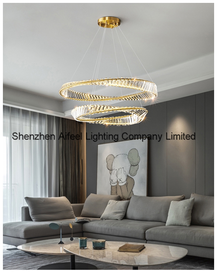 Light luxury crystal LED chandelier