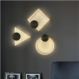 2023 Simple modern LED ring square triangle wall lights lamps for home decoration