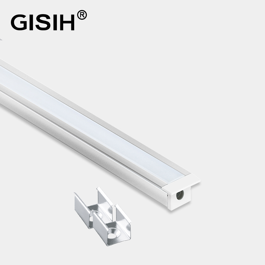 LED Linear Bar Lights 10W Recessed Aluminum Profile White Cover Channel Indoor Strip Lights