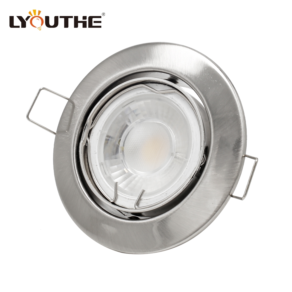Sand nickel white round adjustable led iron gu10 mr16 recessed downlights housing for living room