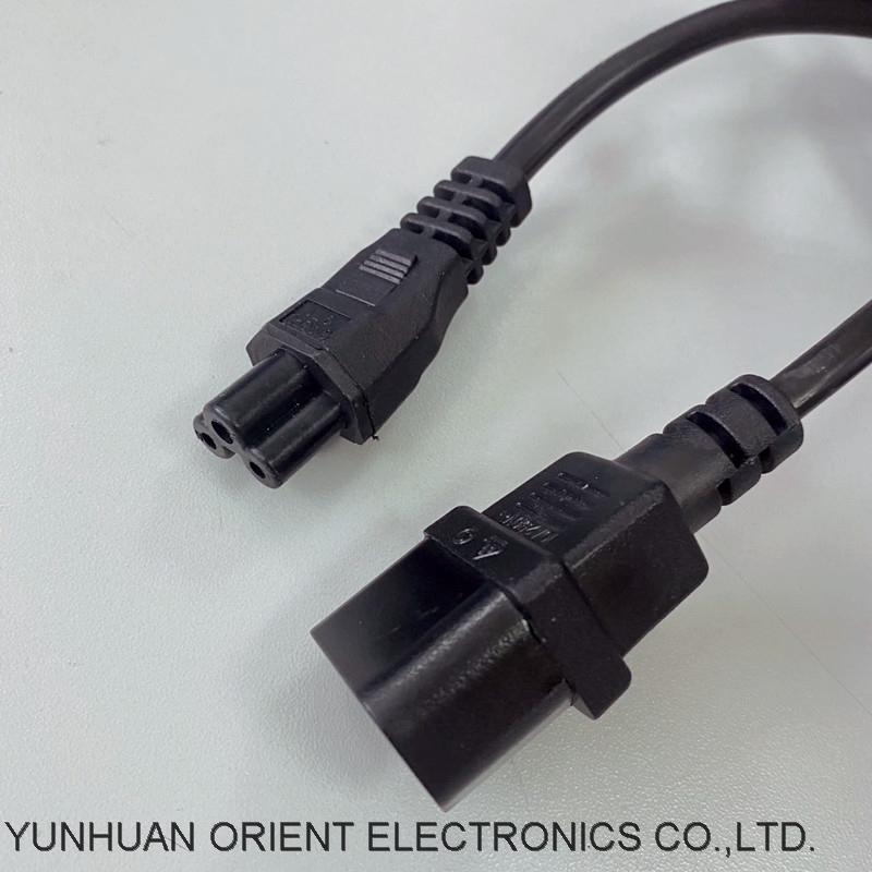 Tuv Approval AC Power cord IEC C14 To Iec C5 Laptop Extension Cord