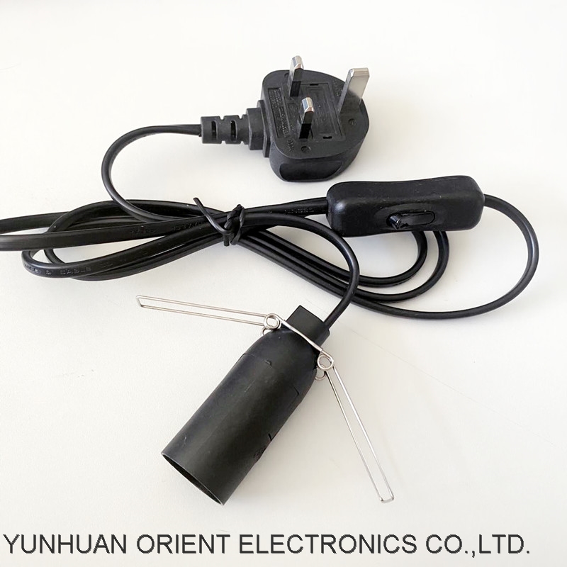 ASTA BSI Uk standard Salt Lamp Cord E14 Lamp Holder With 304 Switch