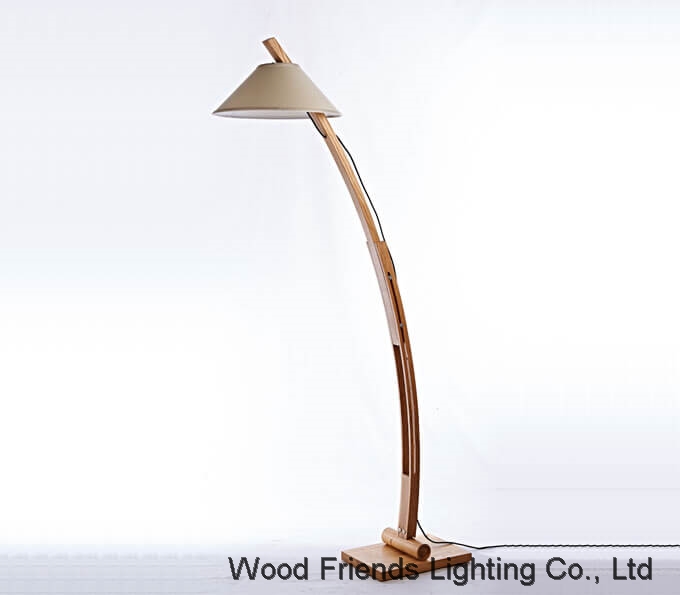Wood floor lamp-Retractable wood floor lamp