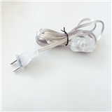 Eu 2 pin plug with inline switch transparent power cord