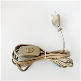 VDE approval Eu 2 pin plug with inline switch golden power cord