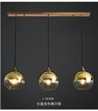 Nordic Glass ball pendant light Designer Gradient Bronze Gold silver Light Fixture