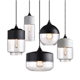 Post Modern Nordic Style Vintage Simple Glass Hanging Pendant Light Glass Chandelier